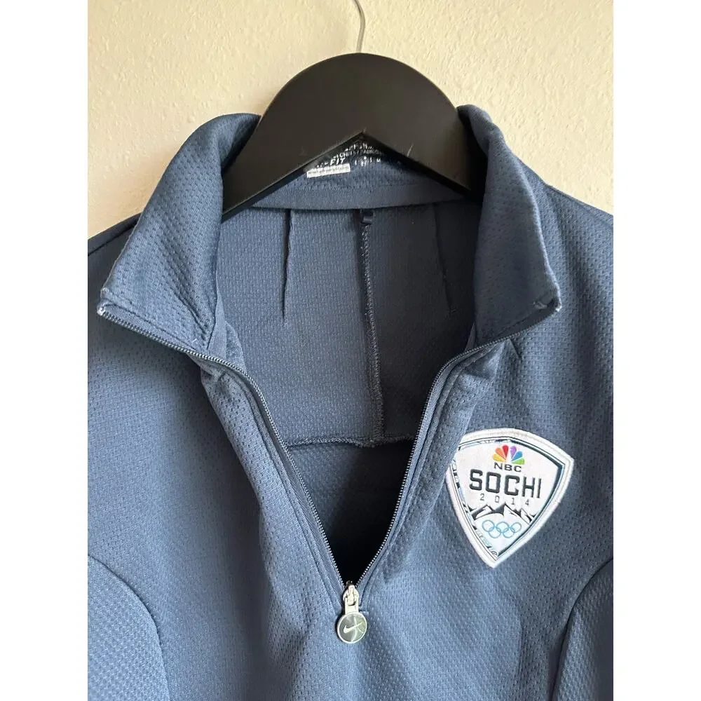 Nike Women's Quarter Zip Medium Gray Olympics Sochi 2014 Performance NBC